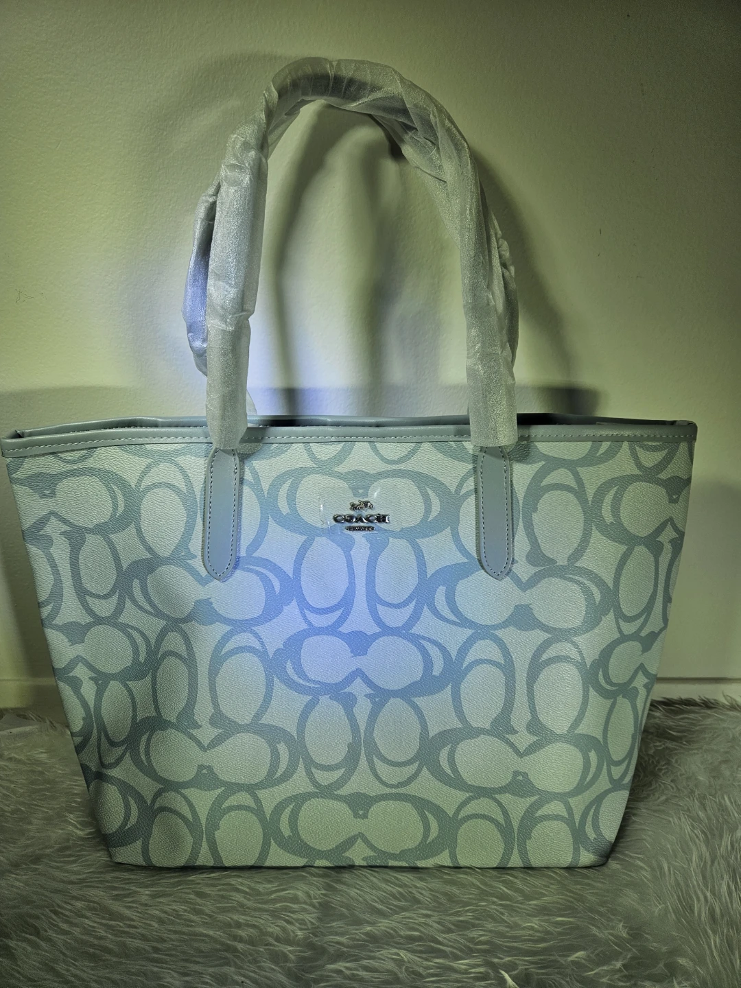 Coach Sktech Sig Laurl Ice Blue Tote Bag