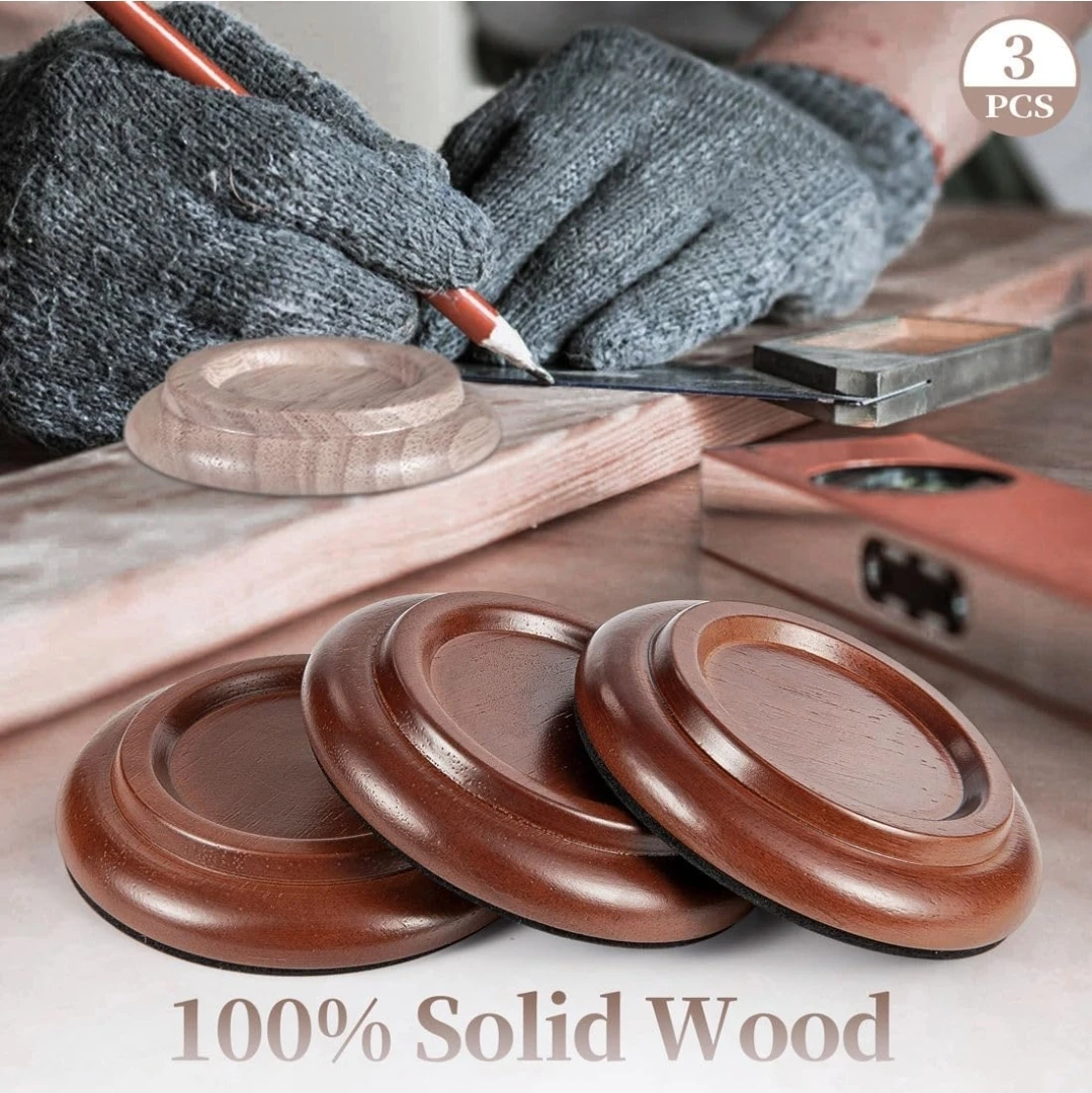 Sound harbor Hardwood Piano Caster Cups 🌱- Set of 3 - photo 2