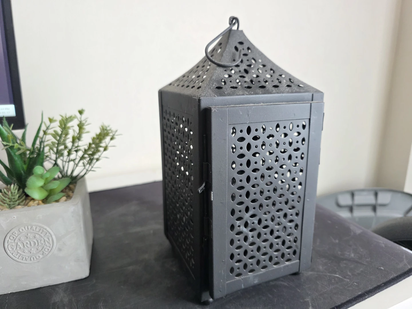 IKEA Black Metal Candle Lantern - photo 3