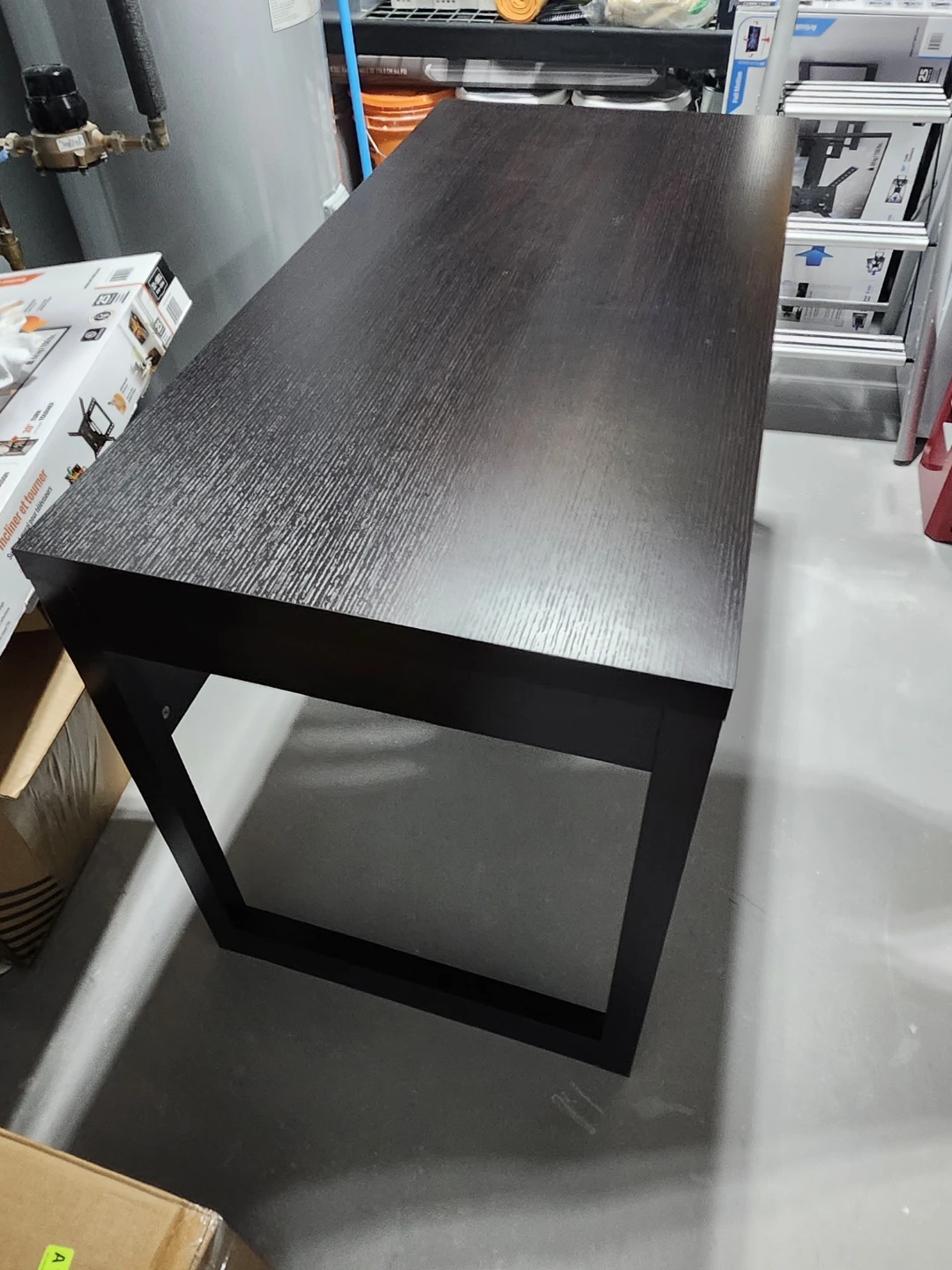 Dark Brown Desk with Drawer & Shelves - photo 3