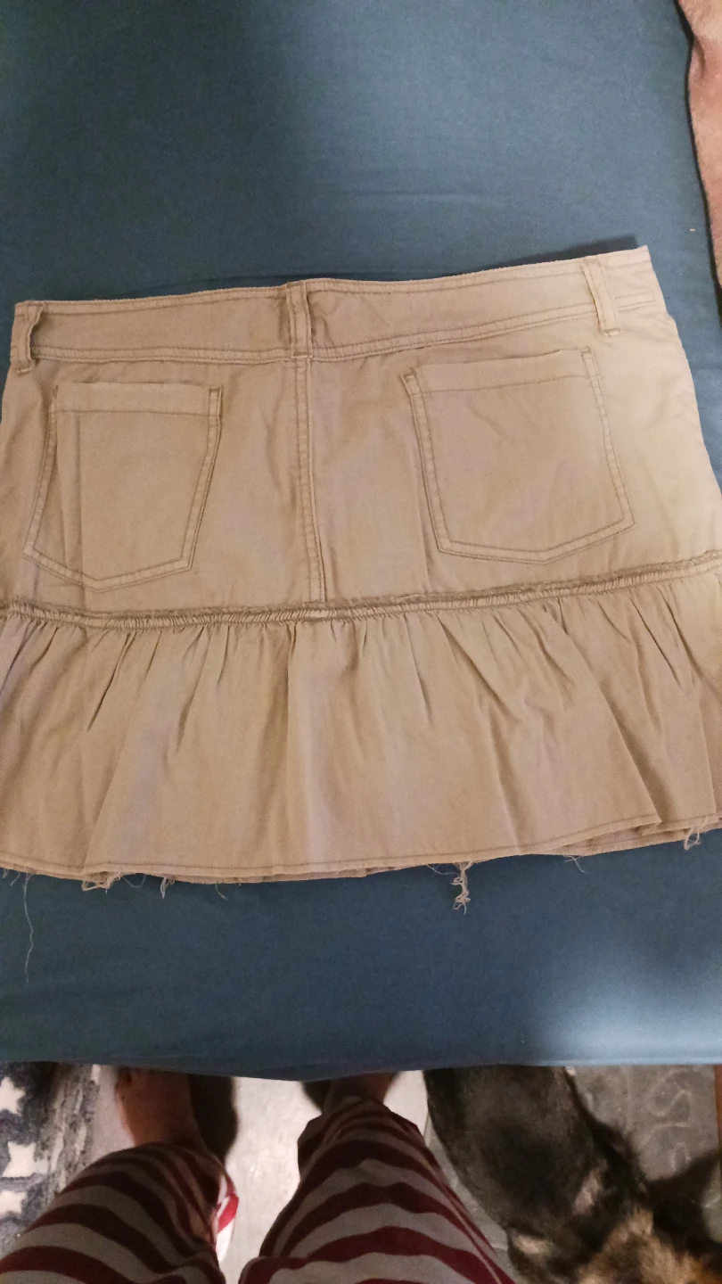 American Eagle Outfitters Tan Ruffle Denim Skirt - Size 12 - photo 2