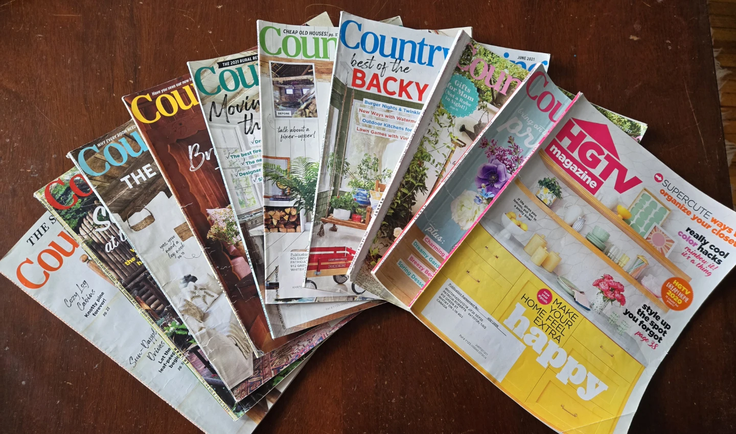 Country Living & HGTV Magazines - Home Decor Inspo