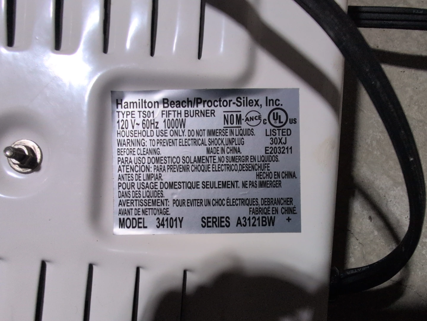 Proctor Silex Fifth Burner Single Hot Plate - photo 3