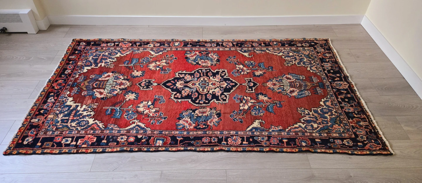 Antique Hand Knotted Wool Area Rug From Hamedan Region In Iran - photo 3