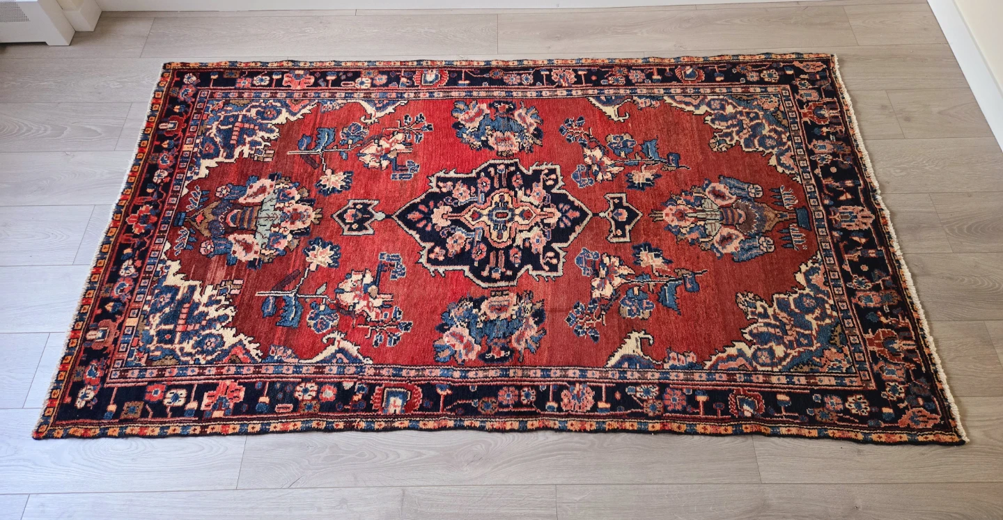 Antique Hand Knotted Wool Area Rug From Hamedan Region In Iran - photo 4