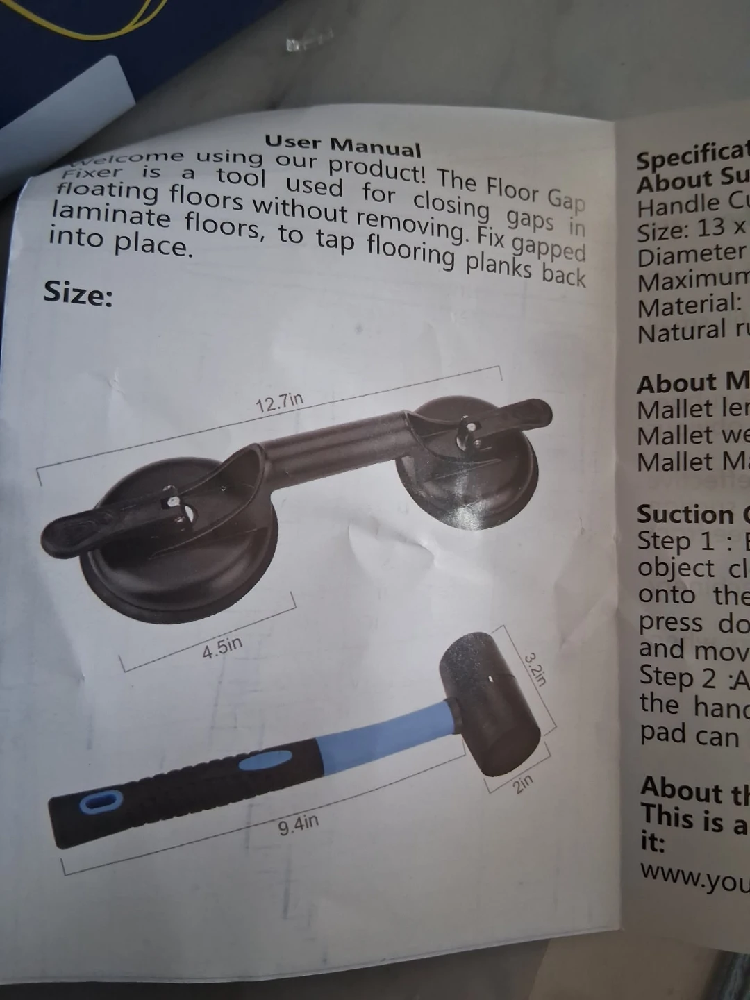 Floor Gap Fixer & Rubber Mallet Hammer - NEW