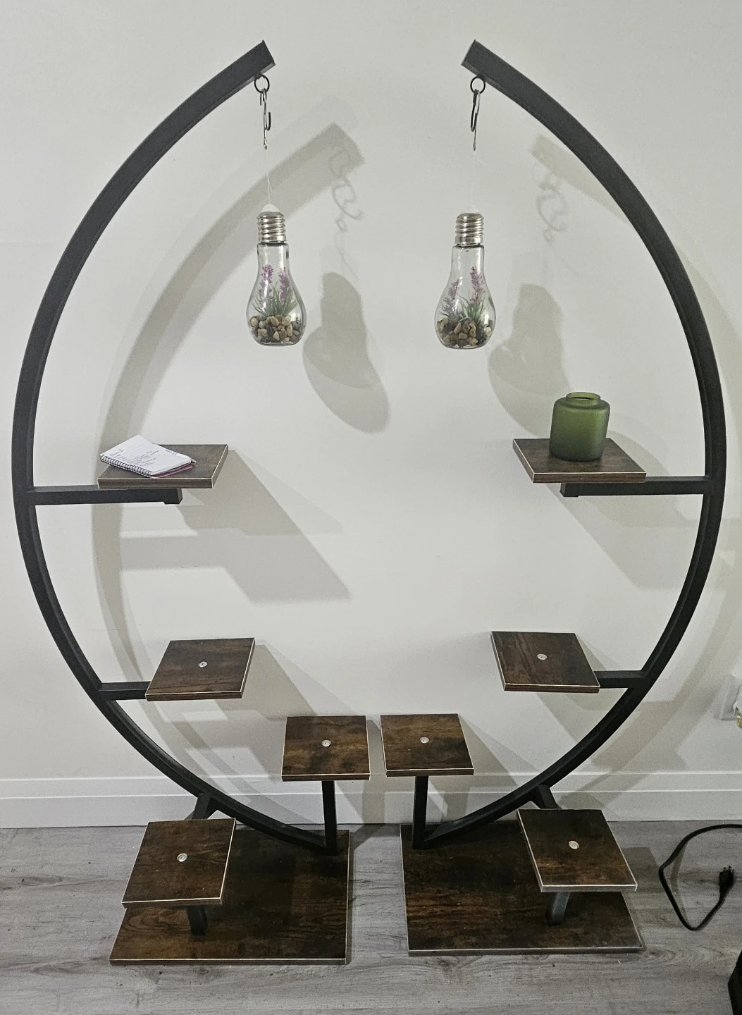 Round Metal & Wood Plant Stand - 5ft Tall