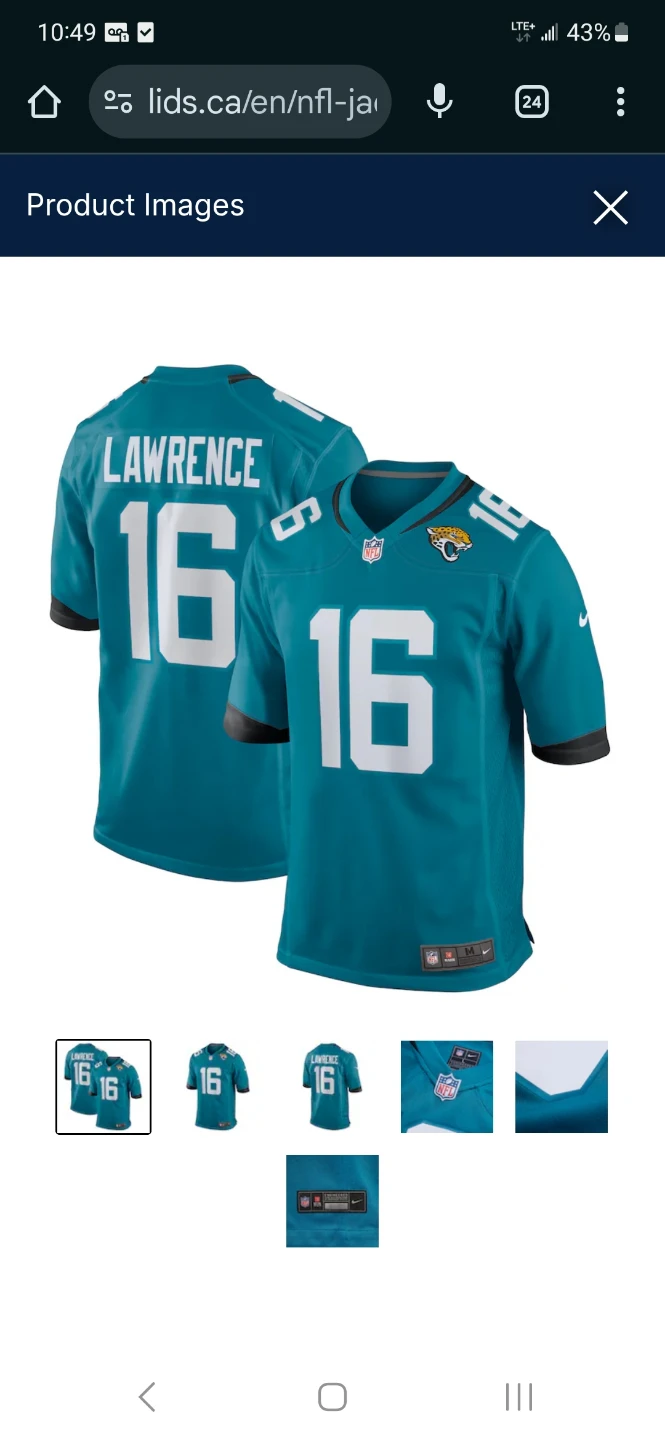 New NFL Jacksonville Jaguars Lawrence #16 Jersey - XL