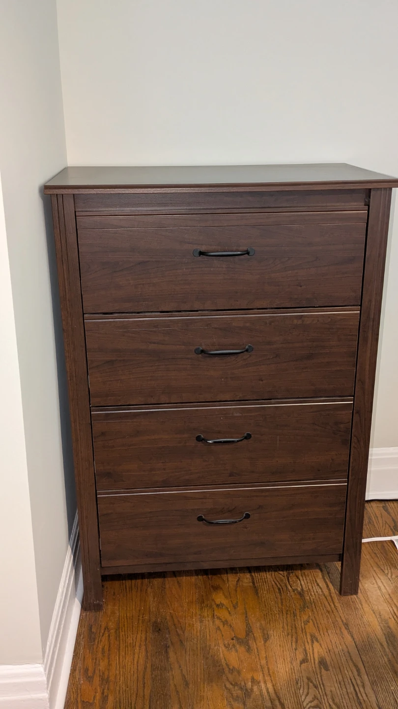 Dark Wood 4-Drawer Dresser