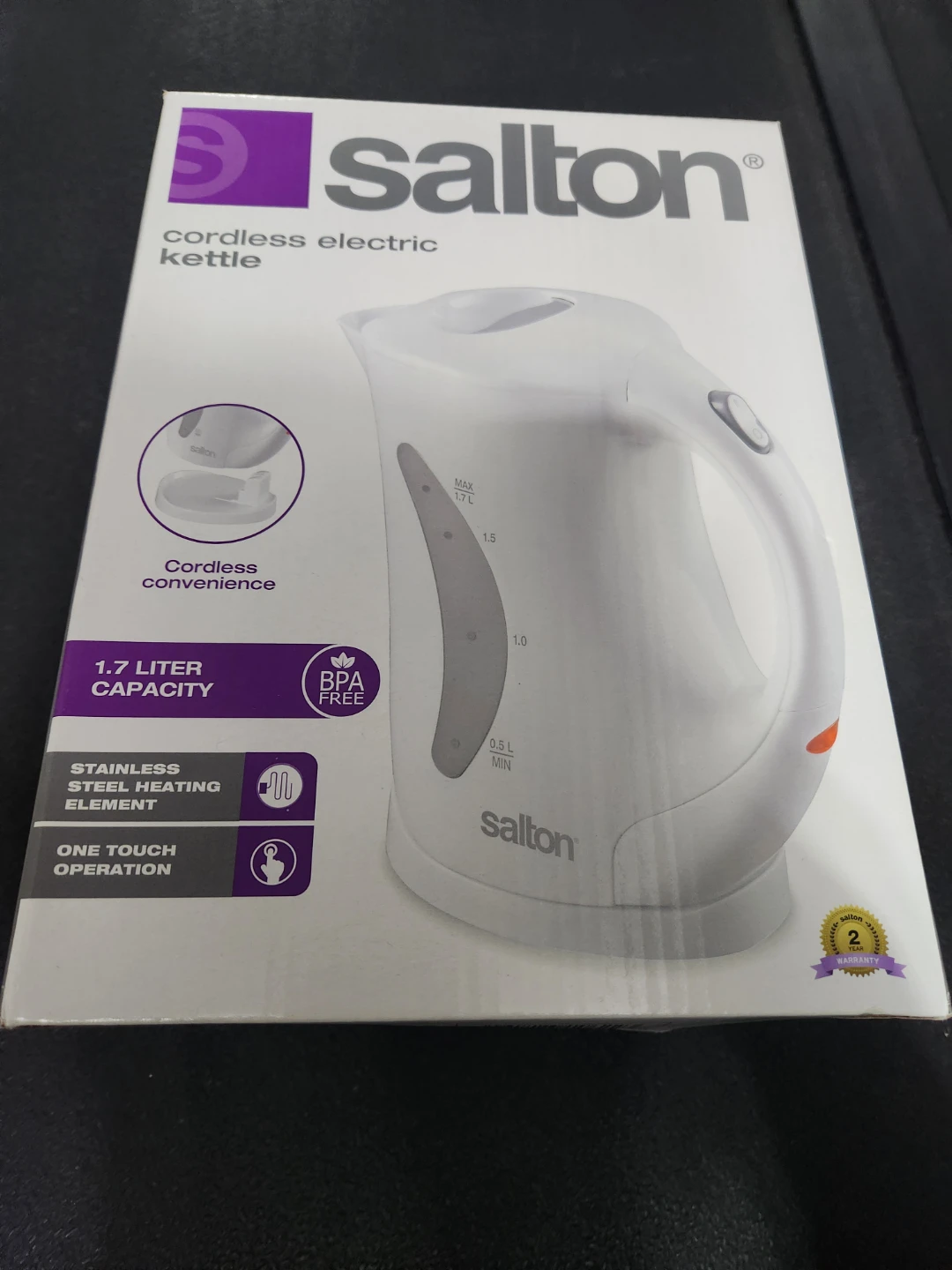 Salton Cordless Electric Kettle - 1.7L Capacity
