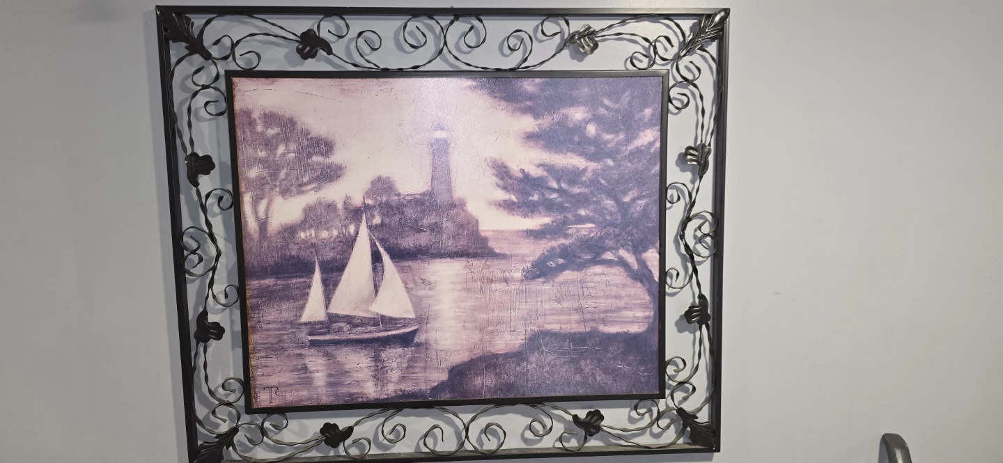 Framed Sailboat Painting