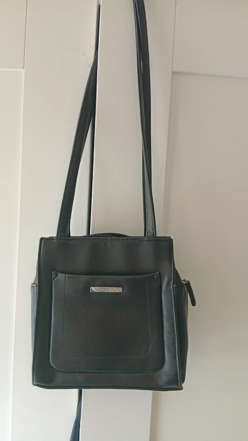 Rosetti Black Faux Leather Shoulder Bag