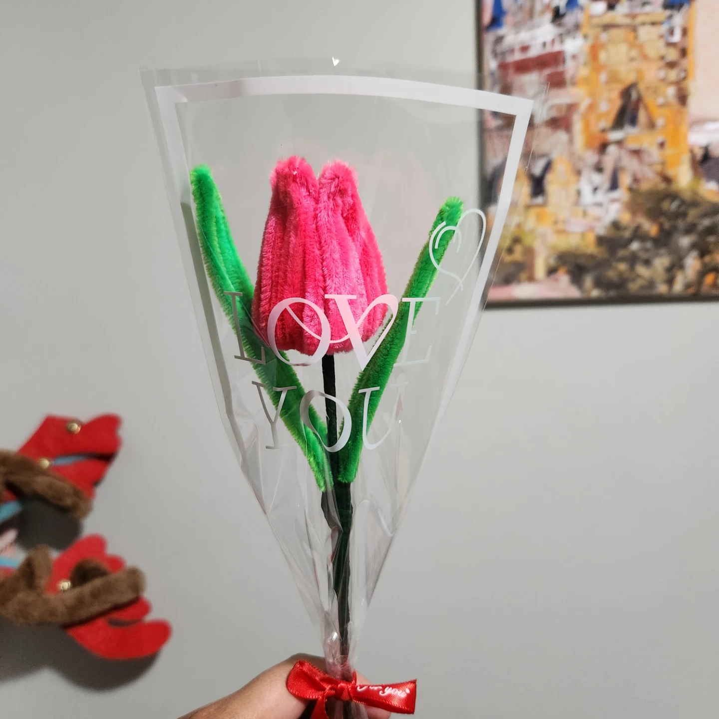 For Valentines Handmade Pipe Cleaner Tulip Flowers