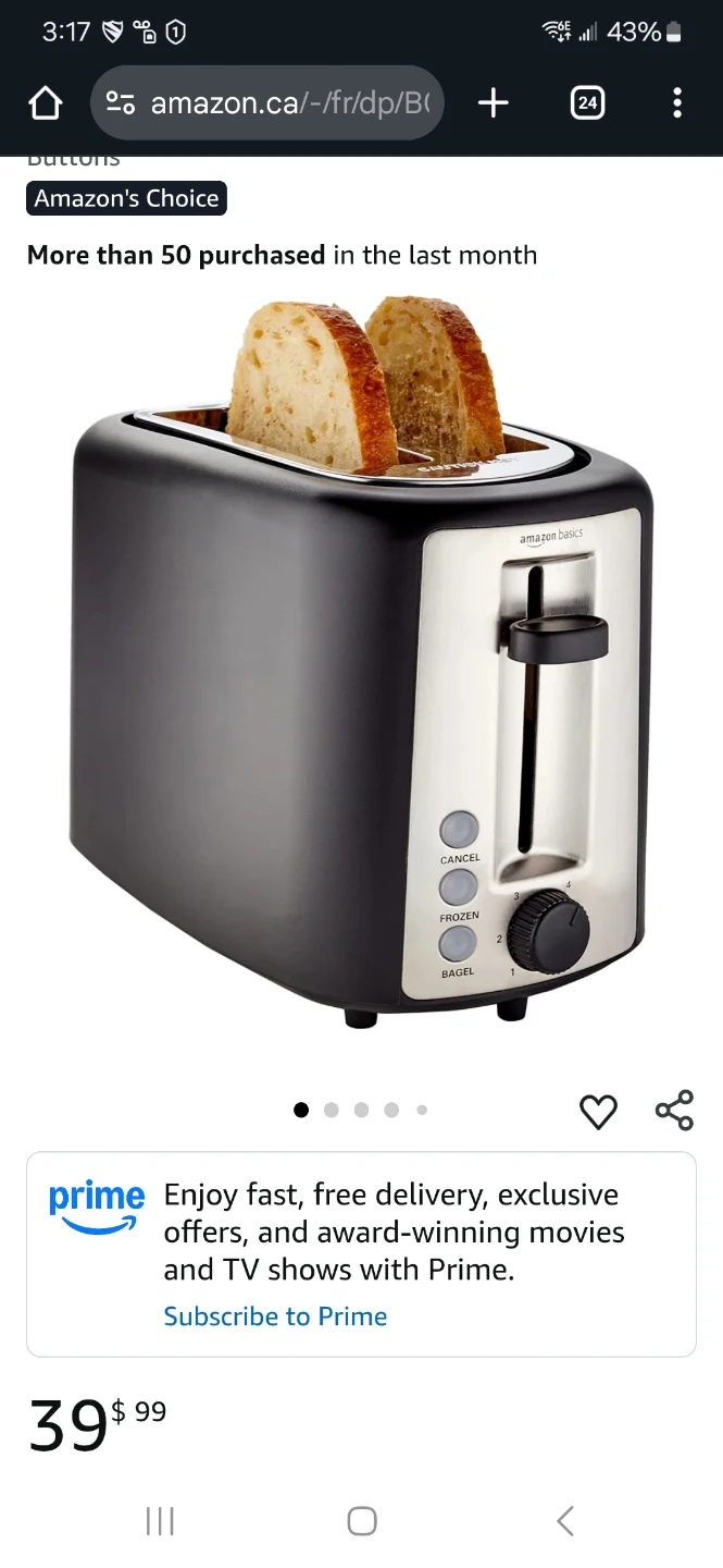 Amazon Basics 2-Slice Toaster - photo 3