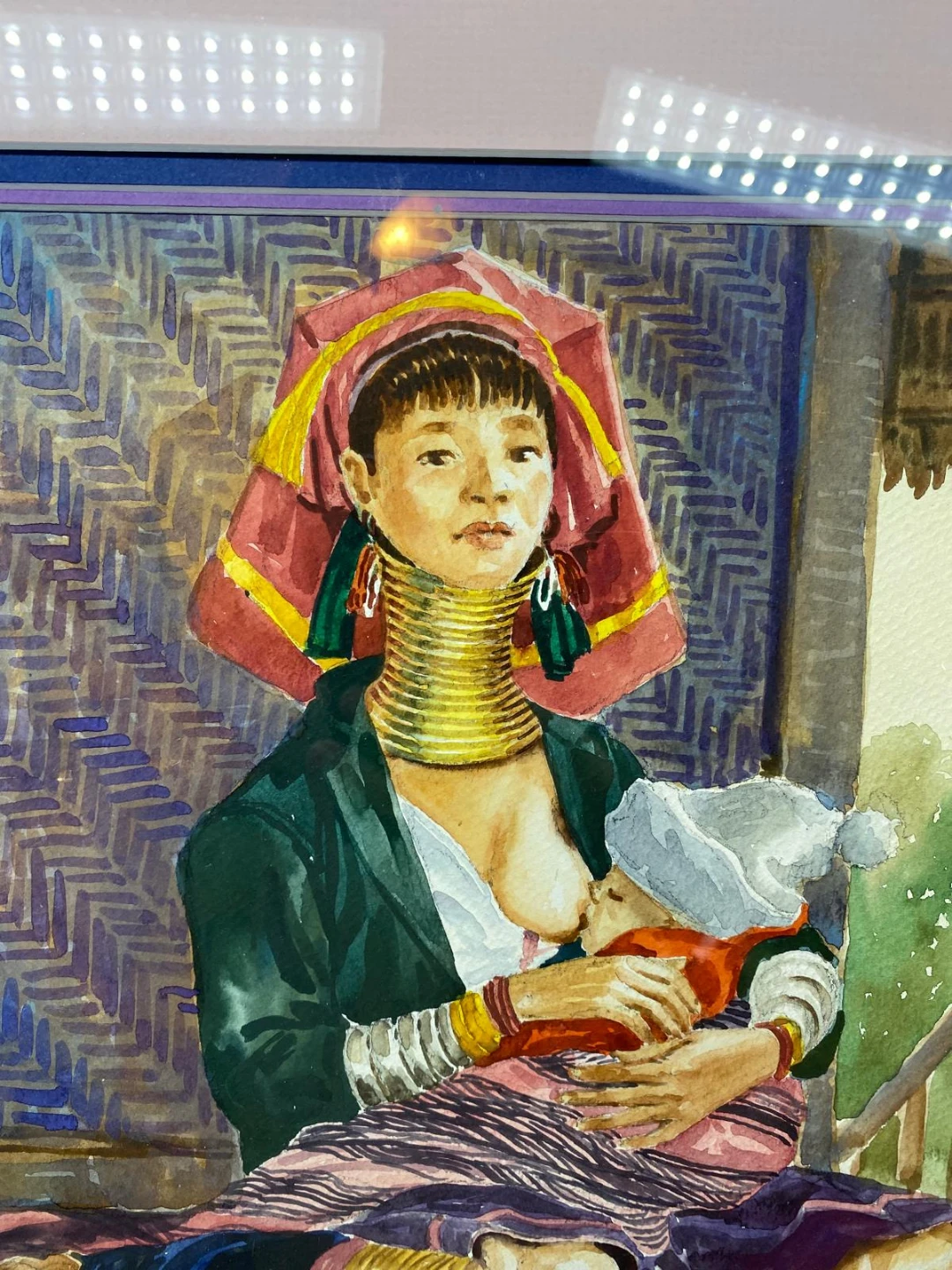 Framed Khin Mg Win Watercolor Painting - photo 2
