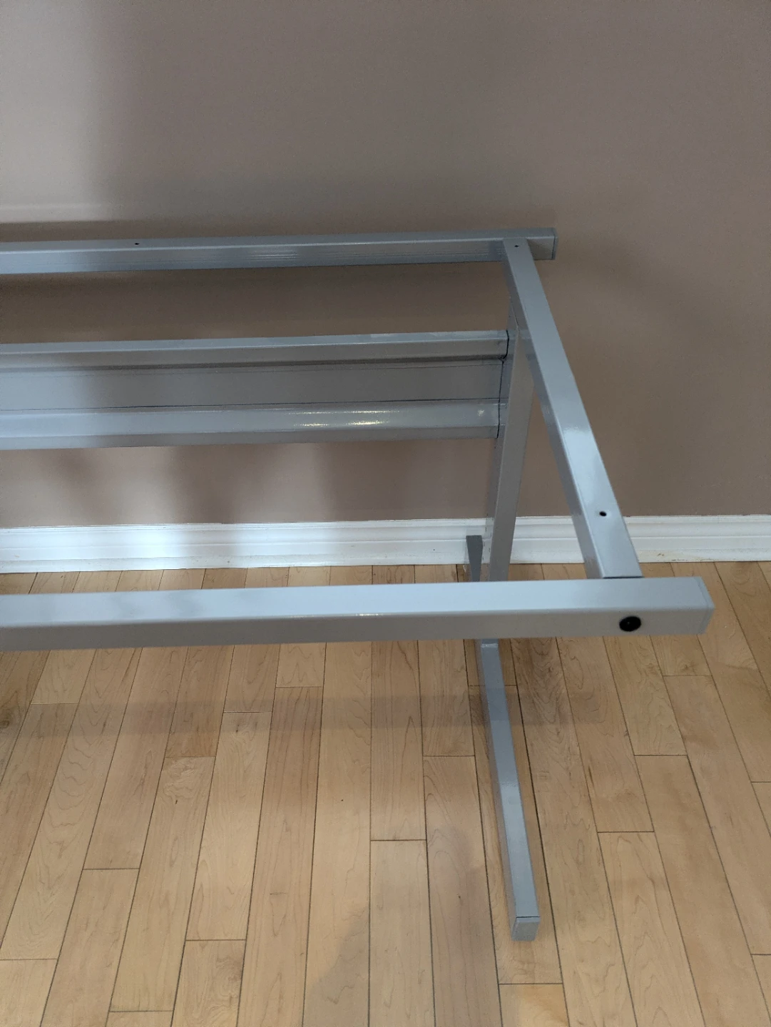 Ikea Adjustable height desk with Wooden Top and Grey Metal Frame - photo 5