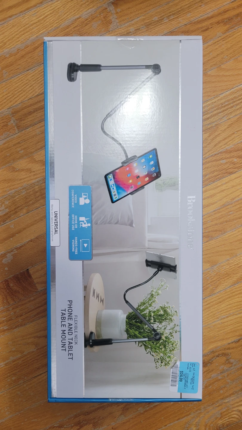 Brookstone Flexible Neck Phone & Tablet Table Mount - New