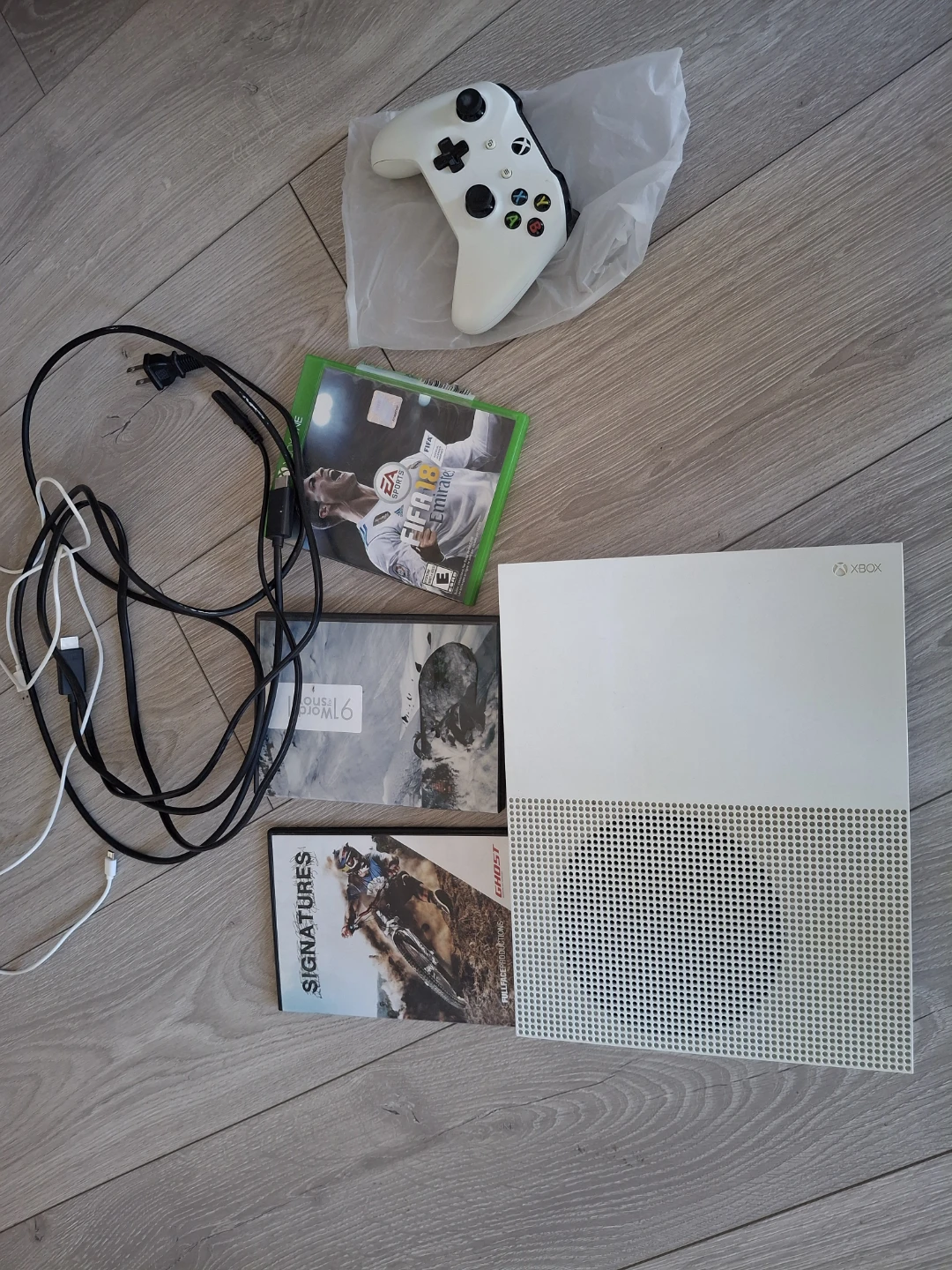 Xbox One S Console with Controller and Games