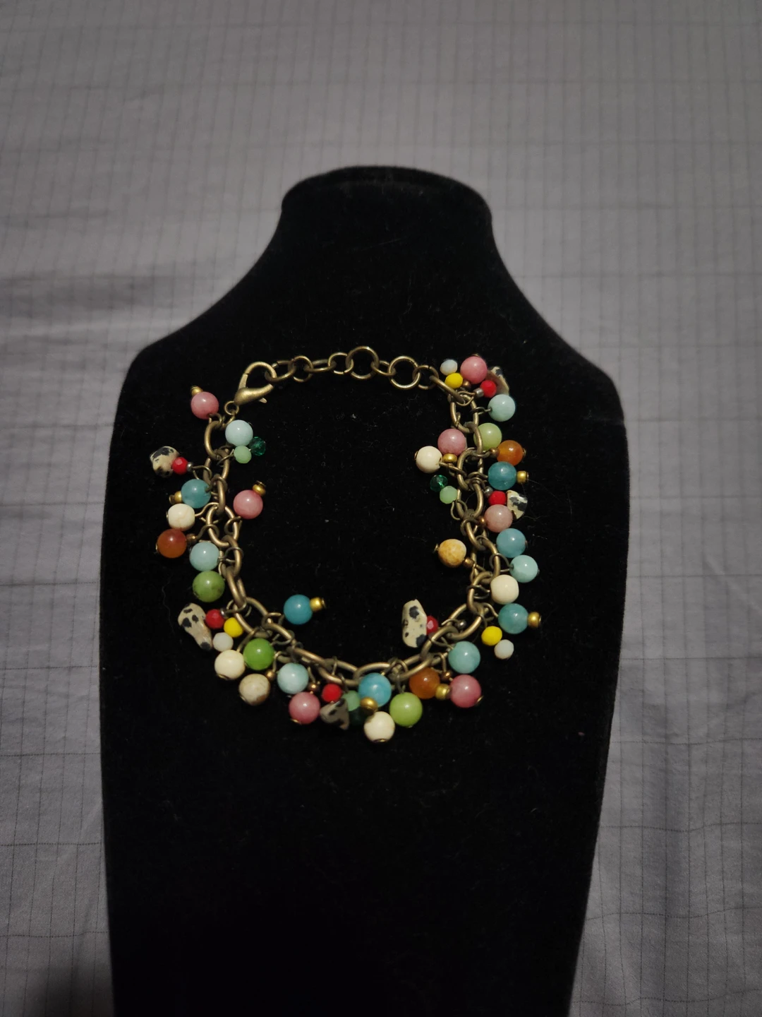 Multi-Color Beaded Charm Bracelet
