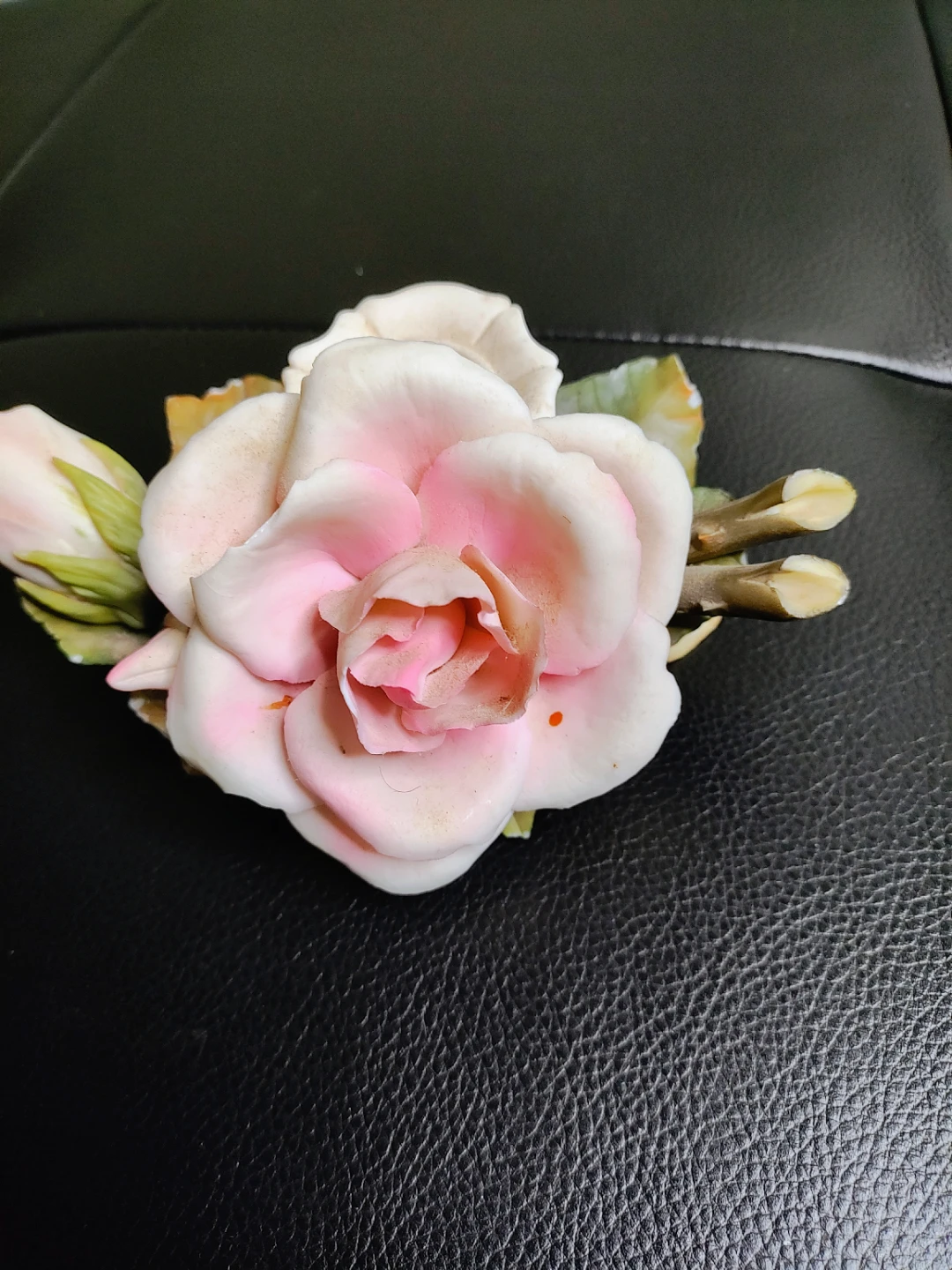 Vintage Italian Capodimonte Porcelain Rose Candle Holder - photo 3