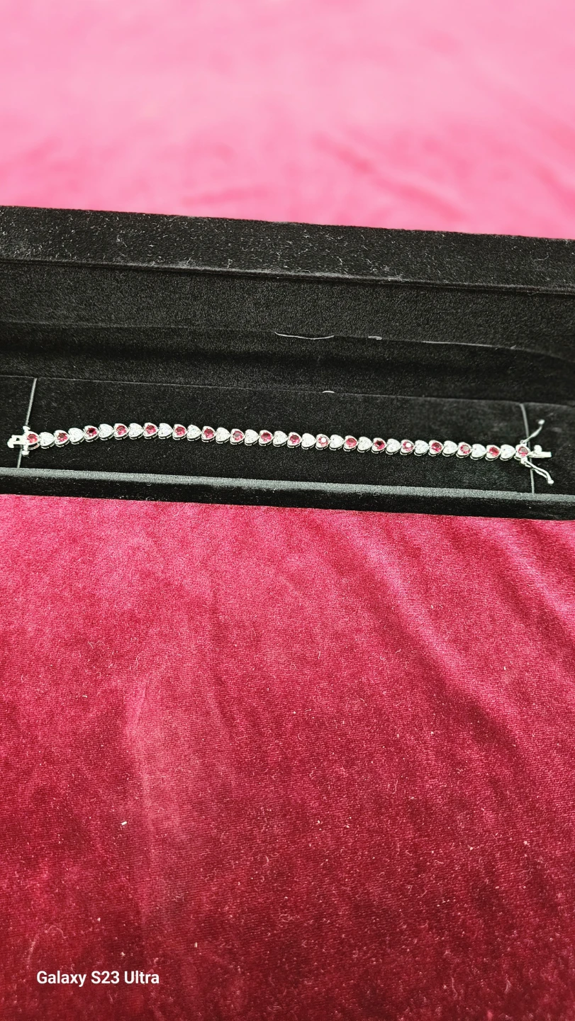 Heart-Shaped Ruby & cubic zirconia  Bracelet - photo 2