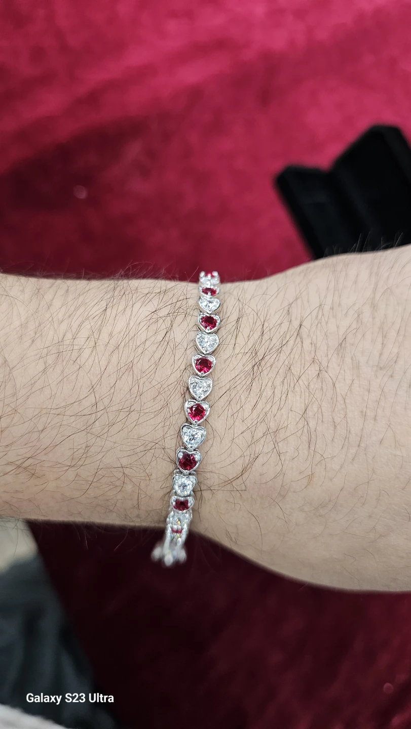 Heart-Shaped Ruby & cubic zirconia  Bracelet - photo 3