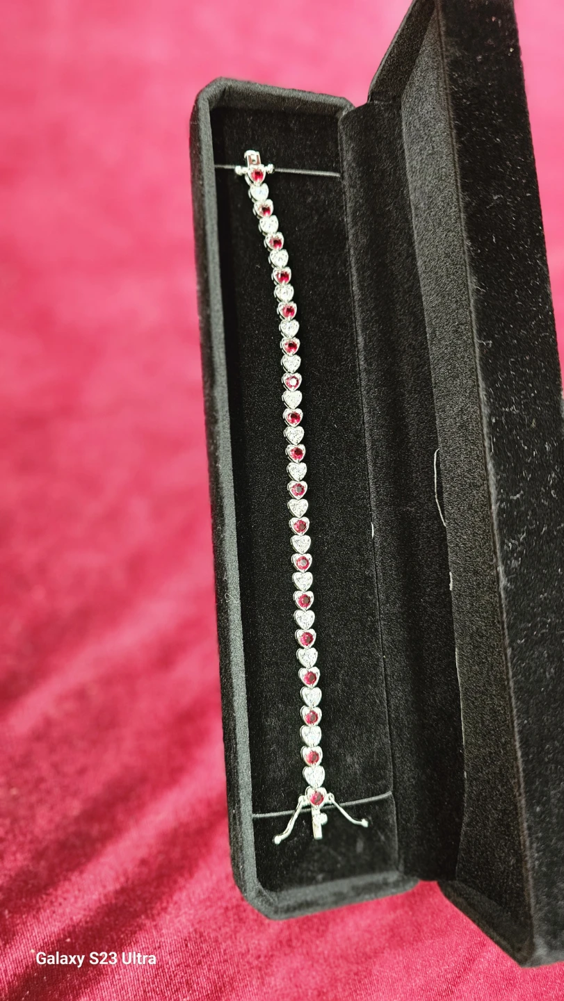 Heart-Shaped Ruby & cubic zirconia  Bracelet - photo 4