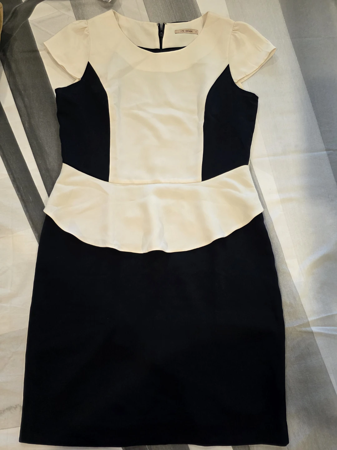 Dark blue  & Cream Dress -