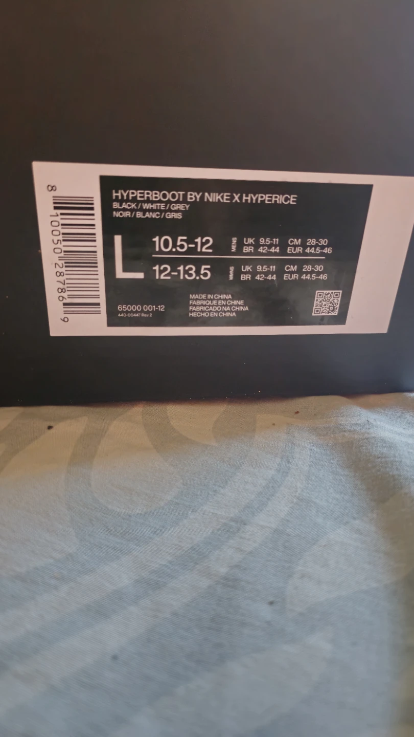 Nike x Hyperice Hyperboot Black/White/Grey Size 10.5-12 - photo 3