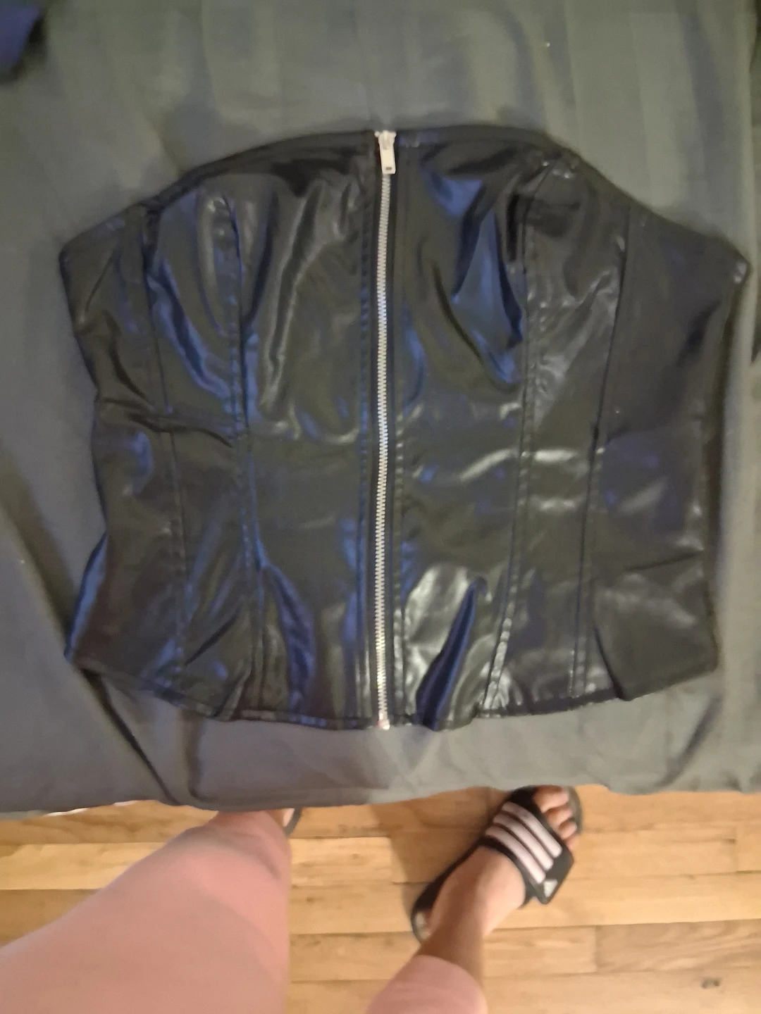 Black Leather Corset Top