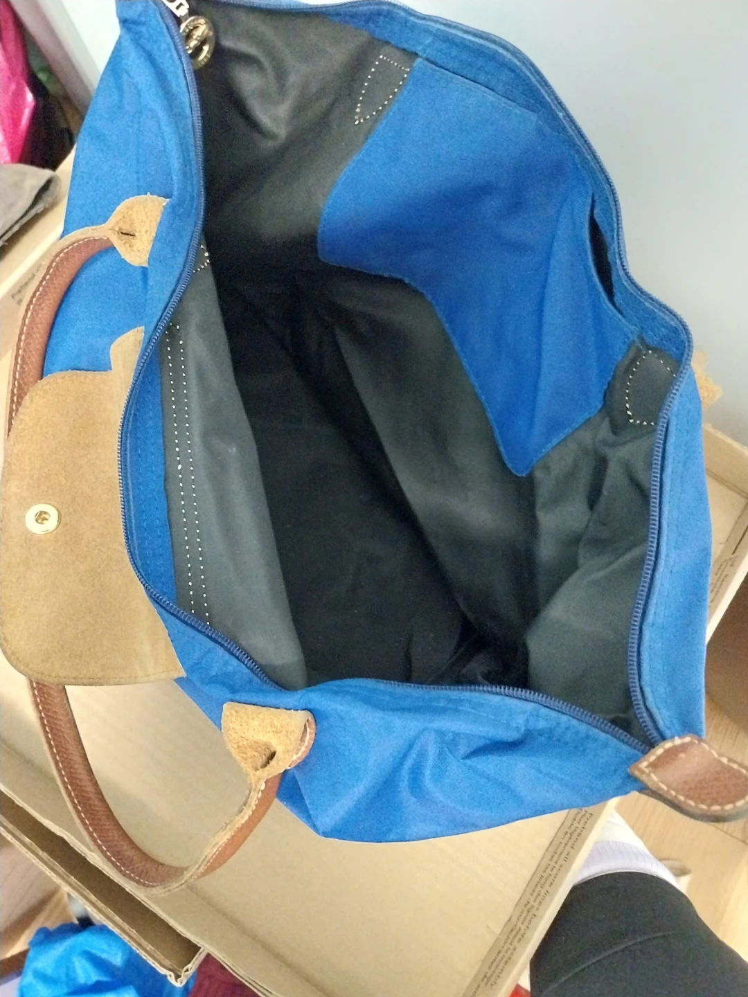 Longchamp Le Pliage Blue Nylon Leather Tote Bag - photo 2