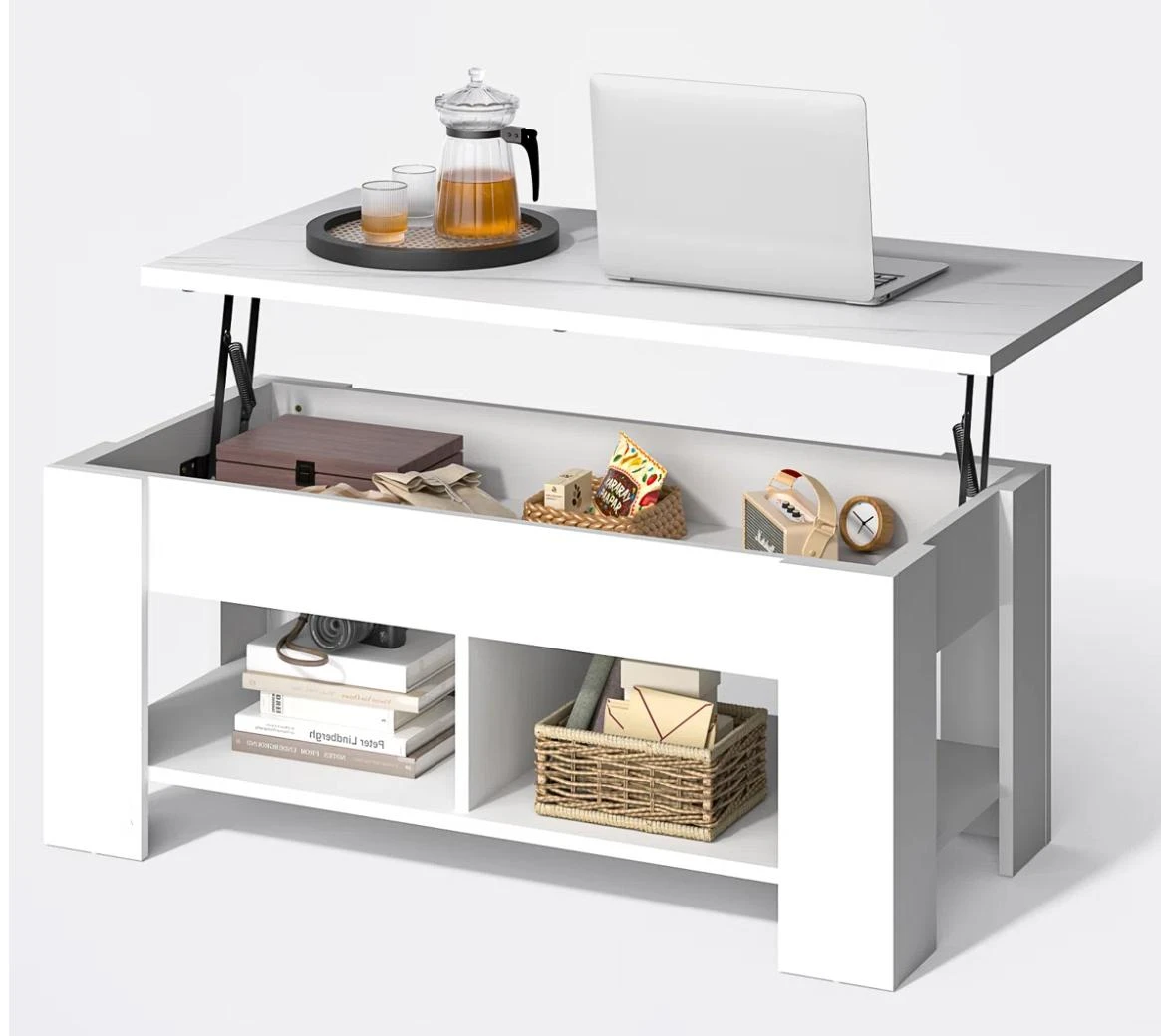 White Coffee Table with Storage