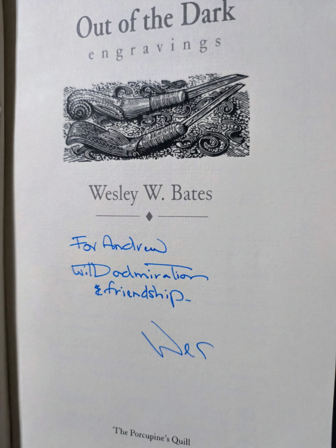 Out of the Dark: Engravings by Wesley W. Bates. Signed By Author - photo 3
