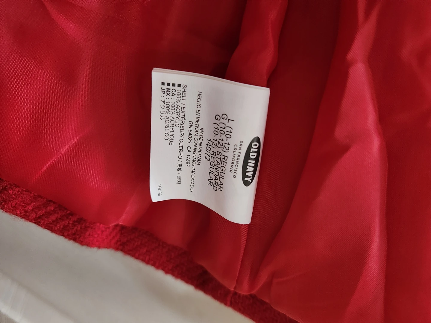 Kid Girl Red Dress Coat - L 10-12 - photo 5