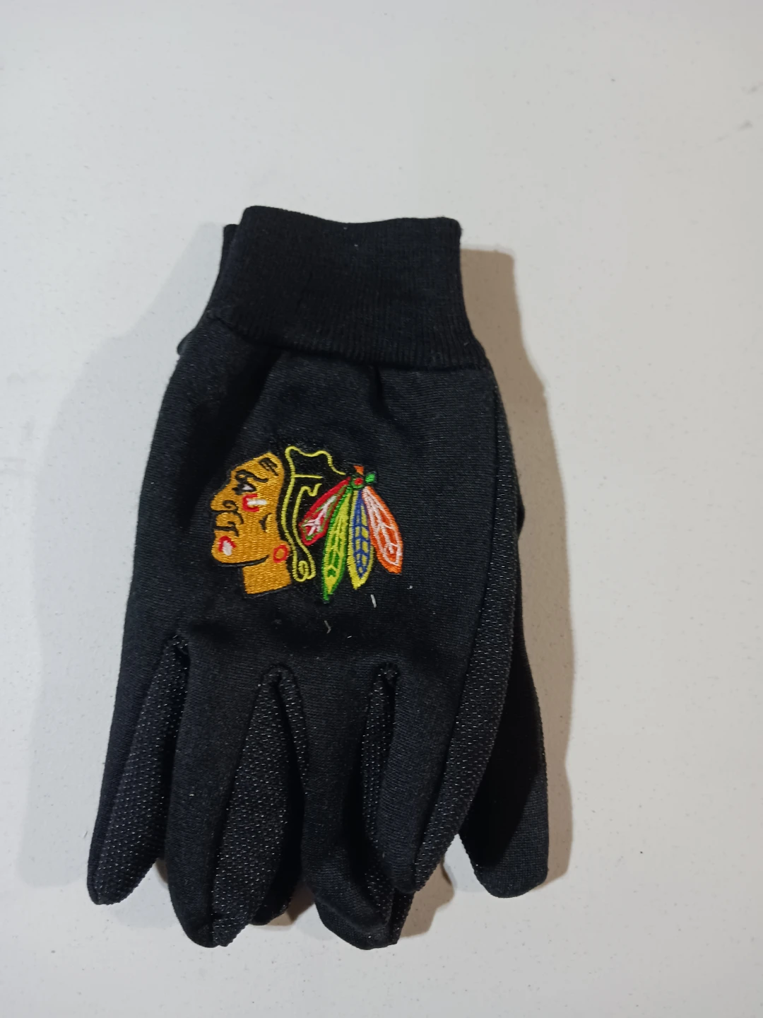 Chicago Blackhawks Embroidered Black Gloves