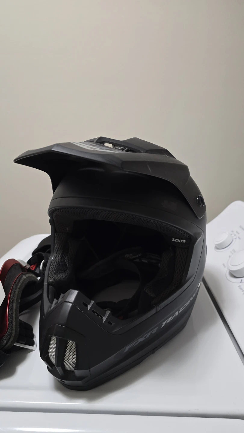 FXR Racing Black Helmet & Goggles - photo 3