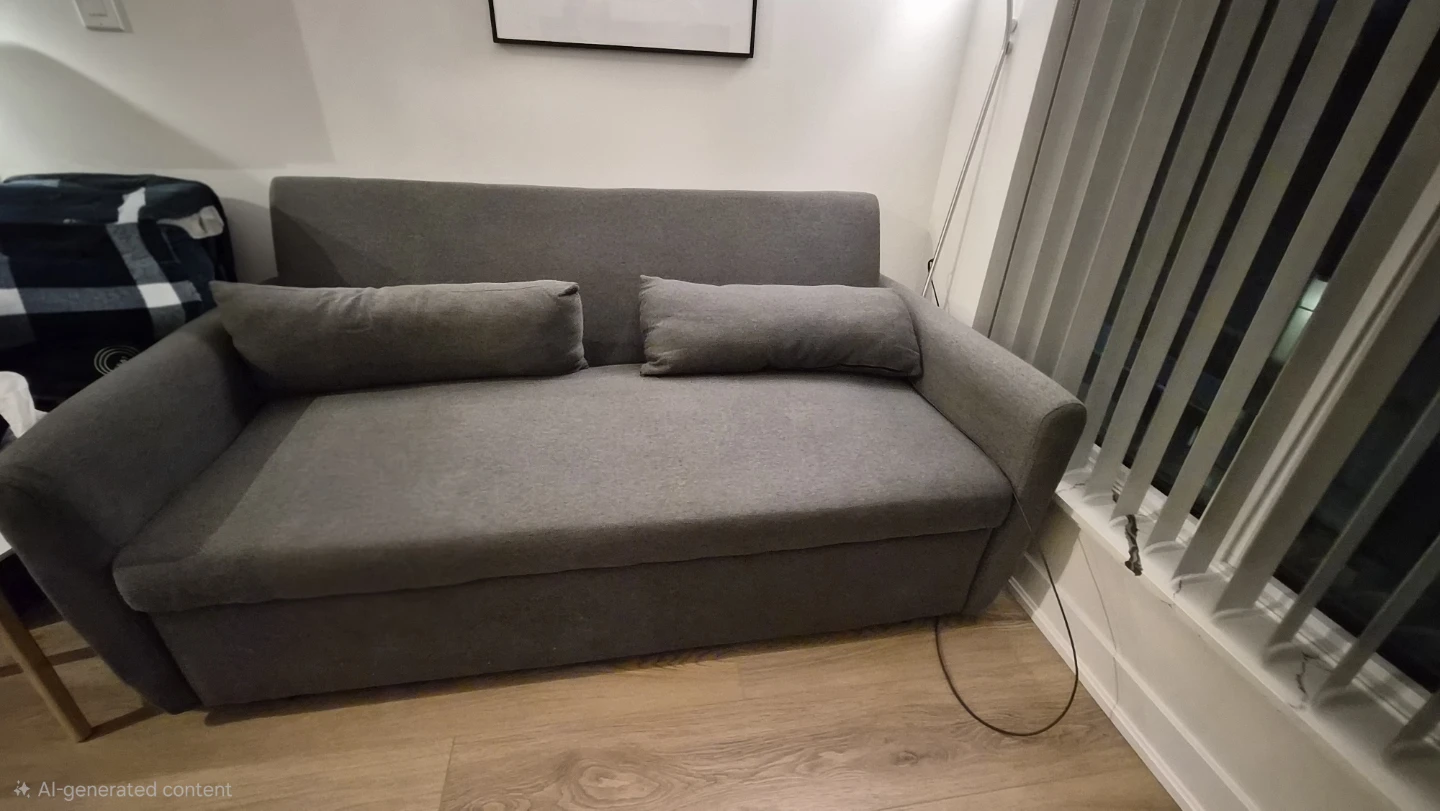Grey Sofa Bed with Pillows - photo 2