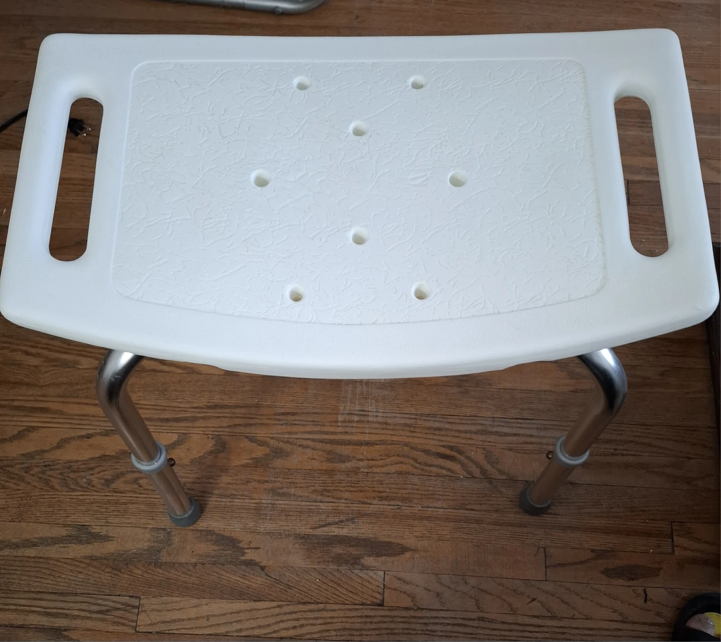 White Adjustable Shower Chair with Handles