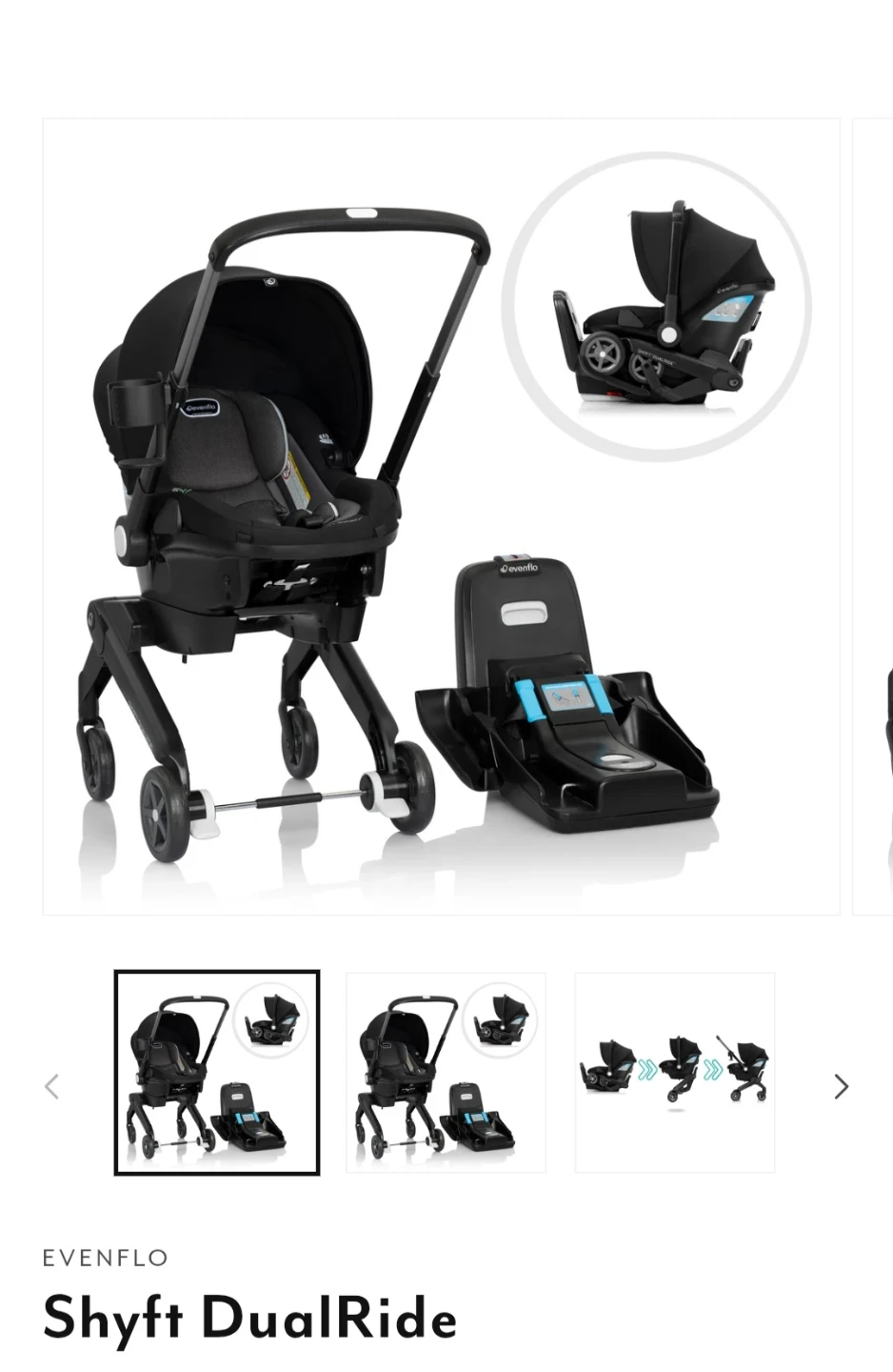 Evenflo Shyft DualRide Infant Car Seat Stroller Combo - photo 3