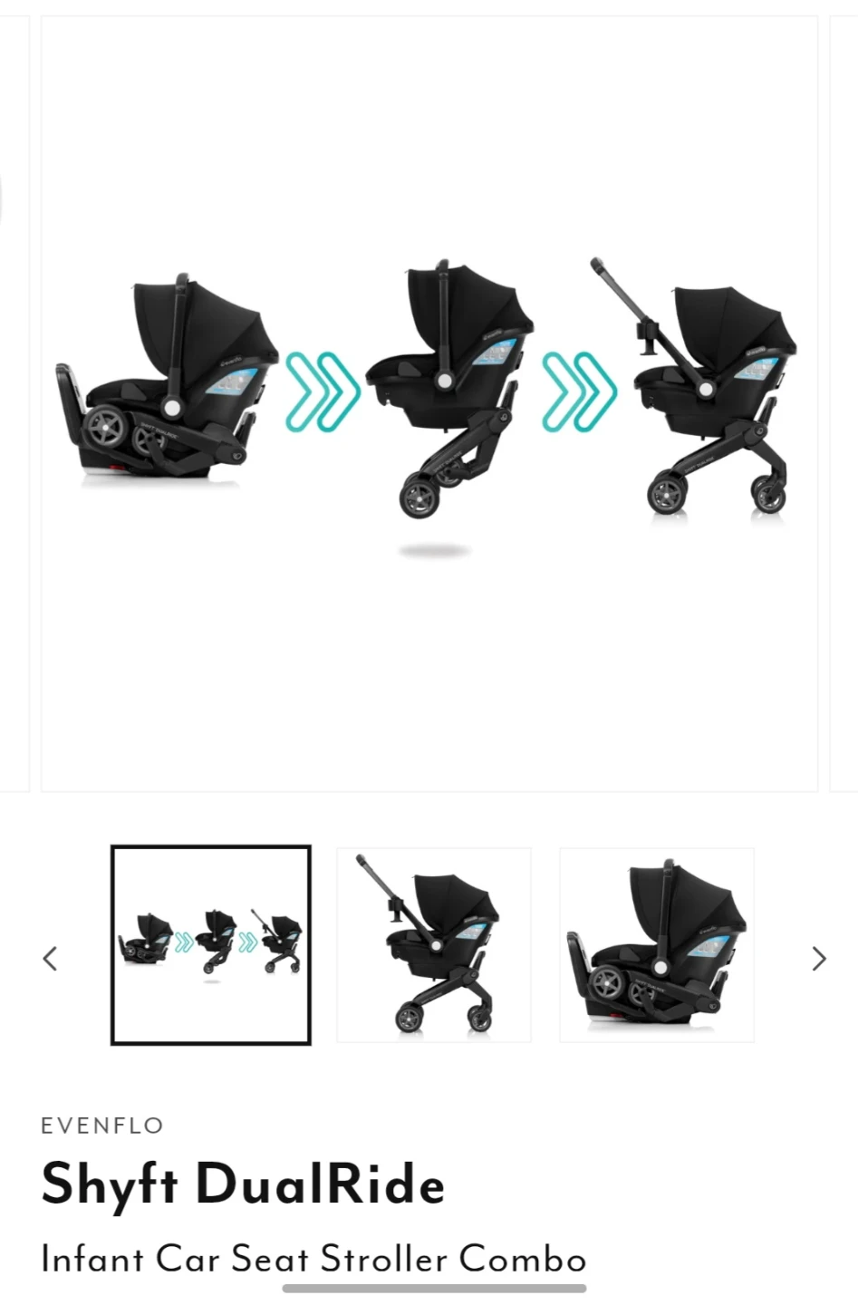 Evenflo Shyft DualRide Infant Car Seat Stroller Combo - photo 4