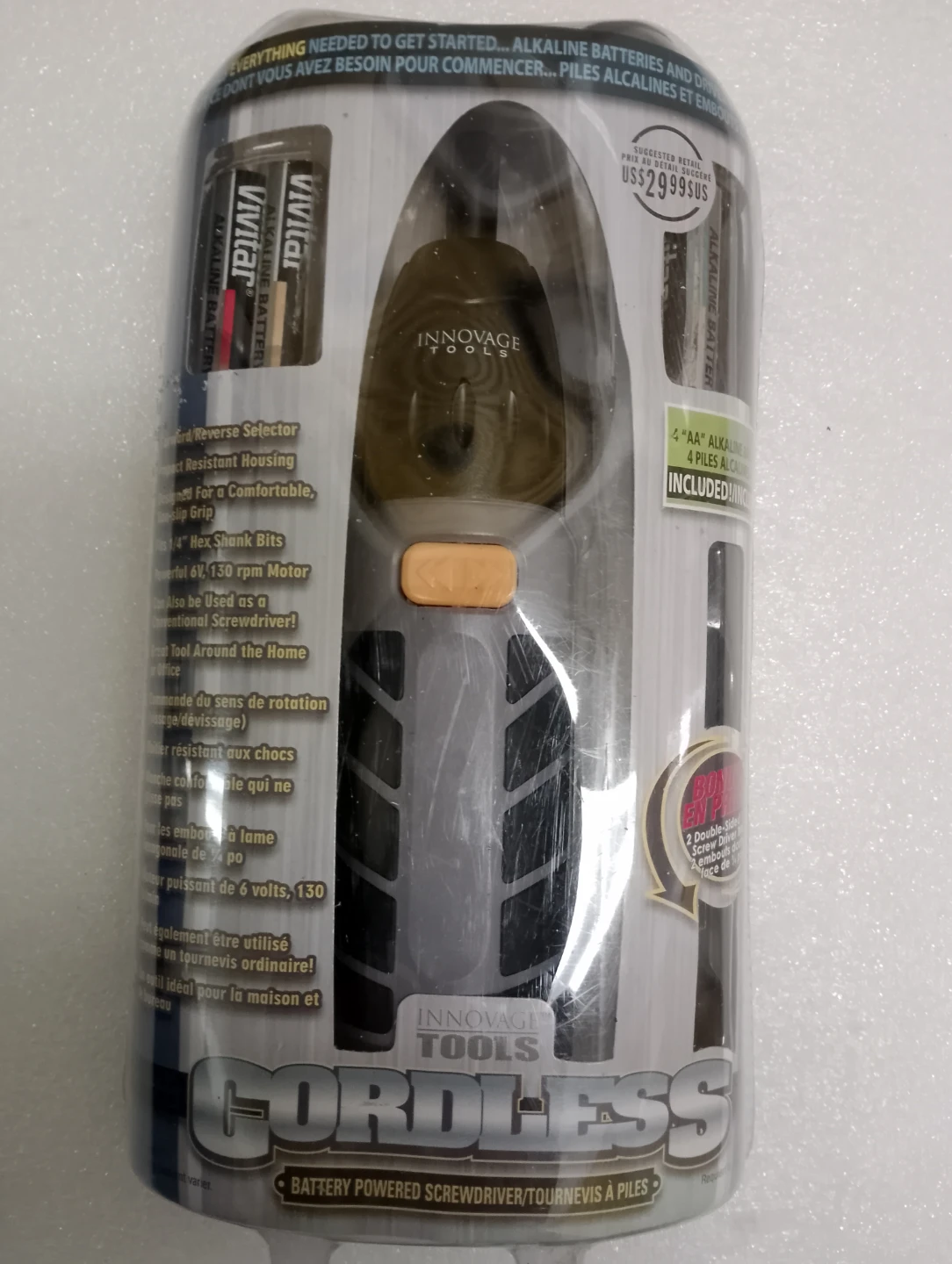 BNIB!!! Innovage Tools Cordless Screwdriver with 4 AA Batteries
