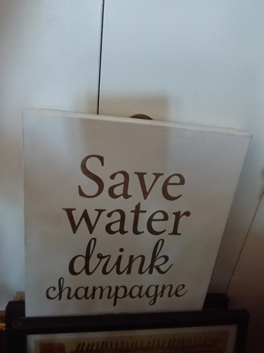 Save Water Drink Champagne Wood Sign