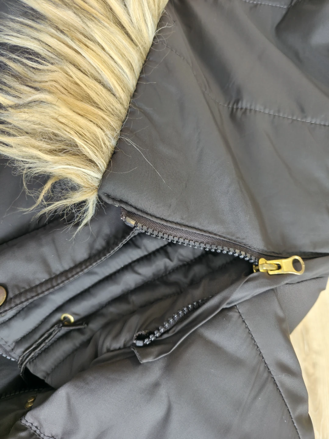 Long Winter Coat - DENIM CO. (Size 12) with Removable Hood - photo 4
