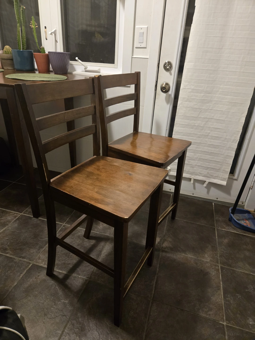 Two Wooden Bar Stools
