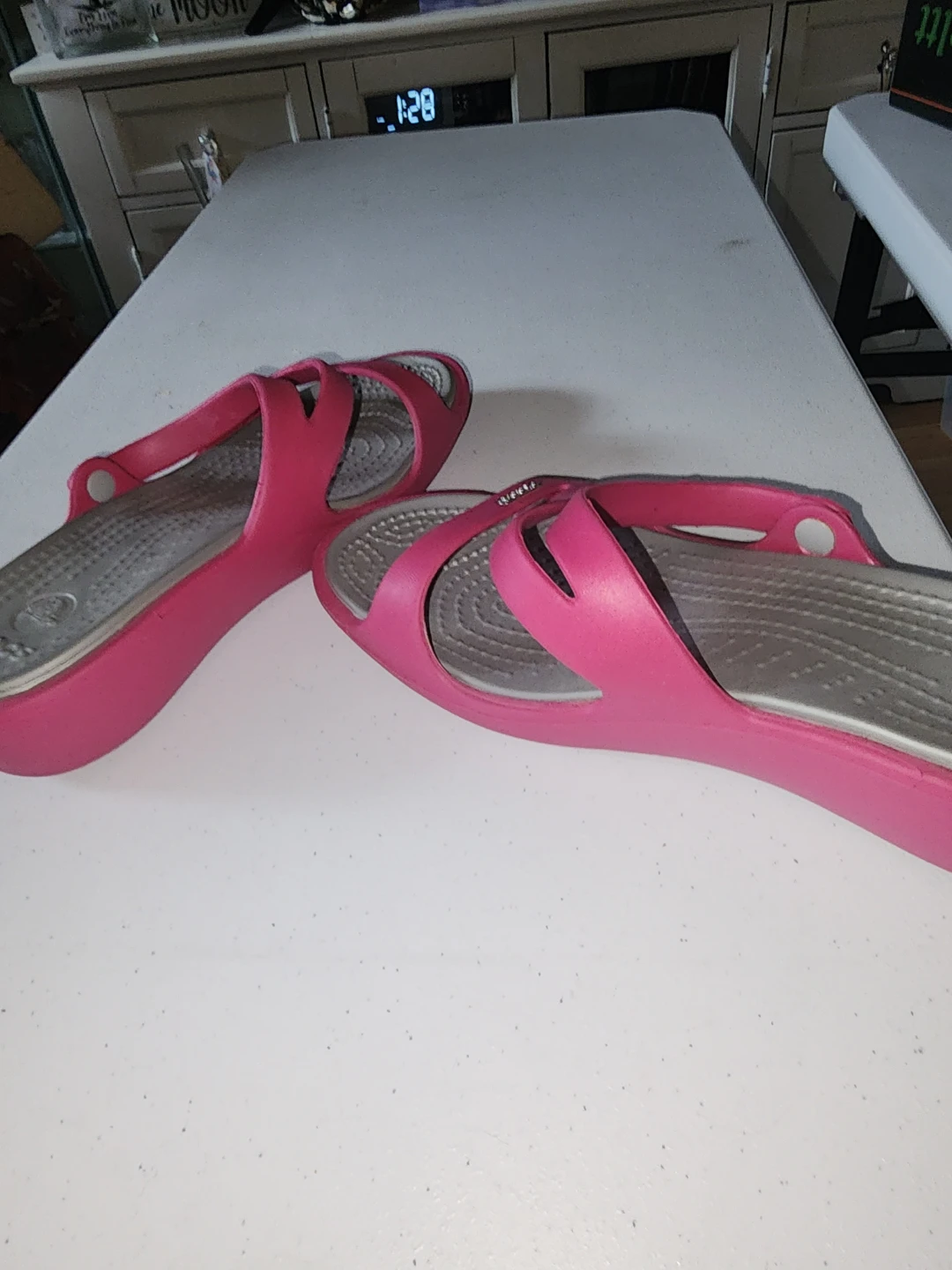 Discontinued Pink Crocs Wedge Sandals