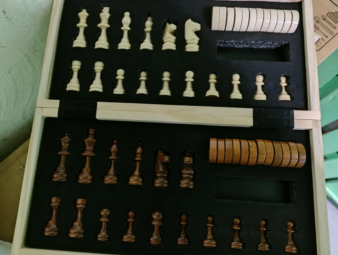 Wooden Chess & Checkers Set - photo 2