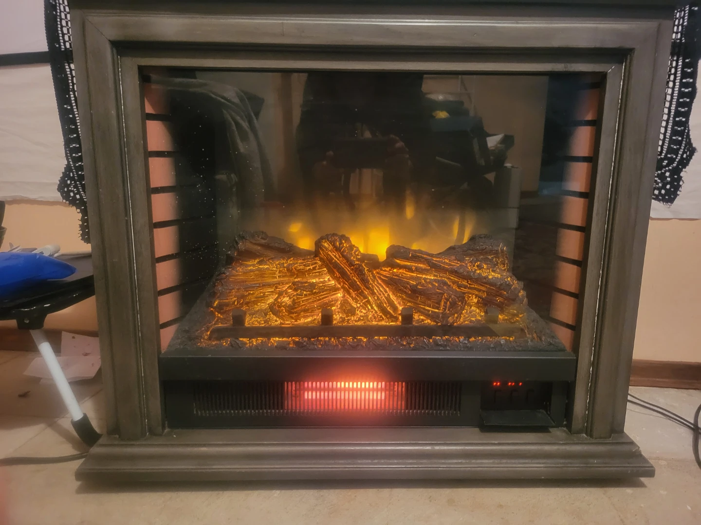 Electric Fireplace with Wood Surround - photo 2