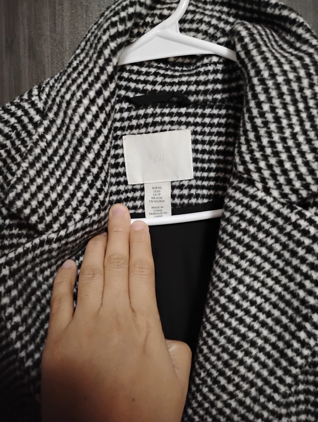H&M Houndstooth Coat - Size XS - photo 2