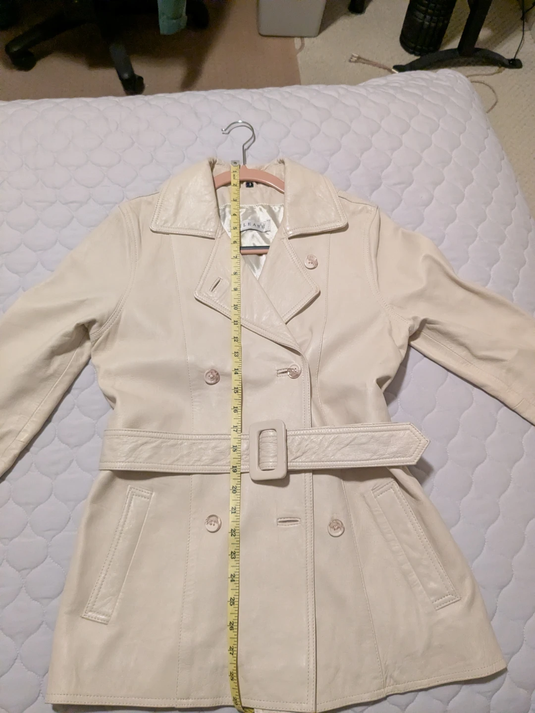 RELEASE Cream Leather Trench coat - photo 3