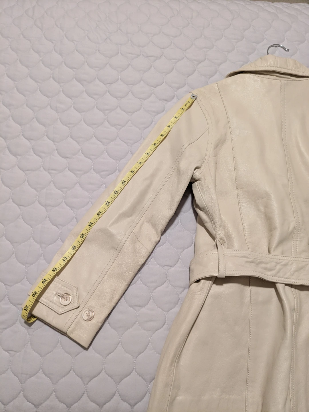 RELEASE Cream Leather Trench coat - photo 5